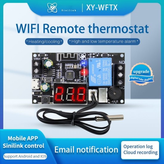 XY-WFTX WIFI Remote Thermostat High Precision Temperature Controller Module Cooling and Heating APP Temperature Collection