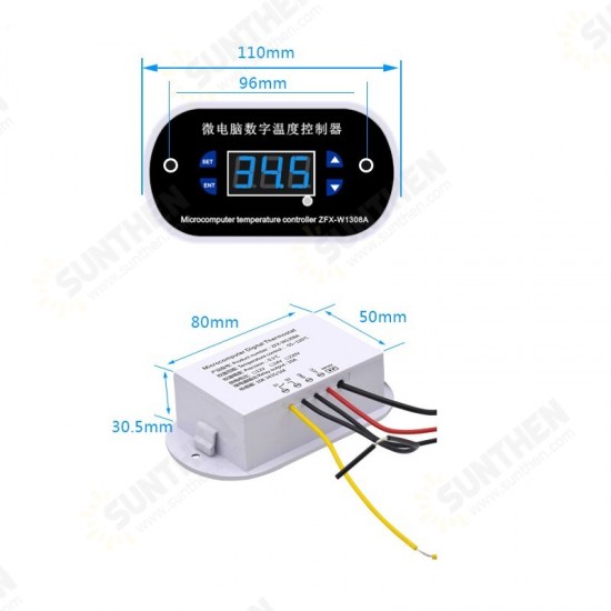 ZFX-W1308A 12V 24V 220V Thermostat Digital Temperature Controller Adjustable Temperature Control Switch