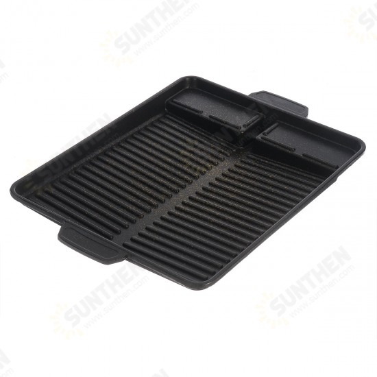 F50434 BBQ Grill Tray Cooking Plate Maifan Stone Coating Outdoor 32.5*26*4CM