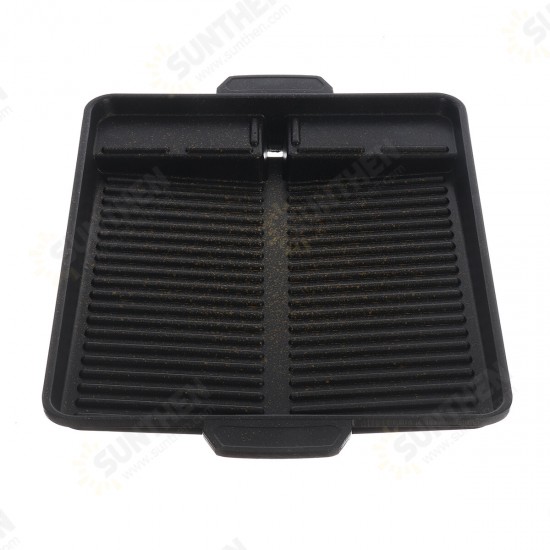 F50434 BBQ Grill Tray Cooking Plate Maifan Stone Coating Outdoor 32.5*26*4CM