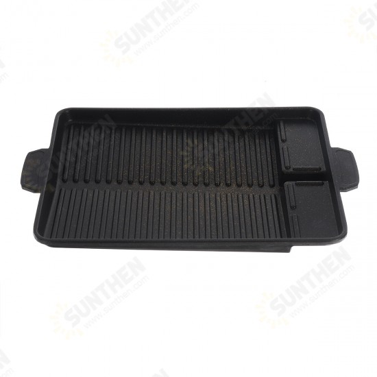 F50434 BBQ Grill Tray Cooking Plate Maifan Stone Coating Outdoor 32.5*26*4CM