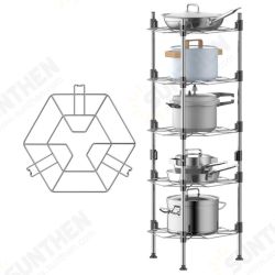 1/2/3/4/5 Layers Tier Stainless Steel Kitchen Storage Shelf Rack Pan Stand Pot Holder Rack Multi-Functional Floor Storage Shelf 1/2/3/4/5 Layers Tier Stainless Steel Kitchen Storage Shelf Rack Pan Stand Pot Holder Rack Multi-Functional Floor Storage Shelf