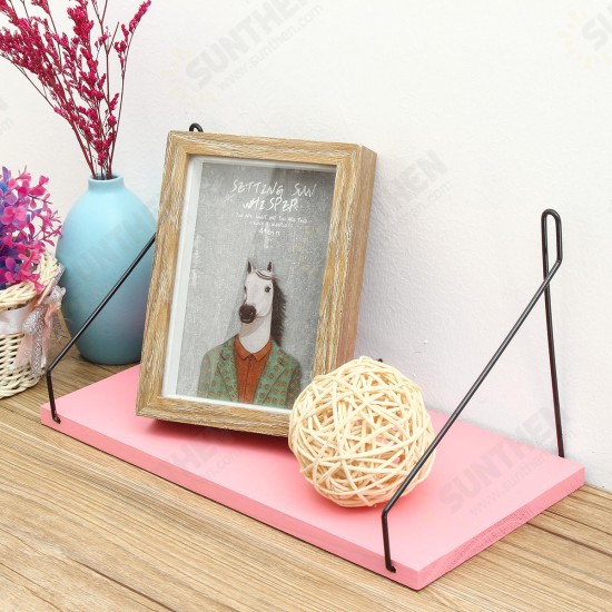 1PC Length 30CM/40CM/50CM Pink Wall Mounted Industrial Retro Assemble Wood Shelf Organization For Indoor Decorations Shelf Bracket