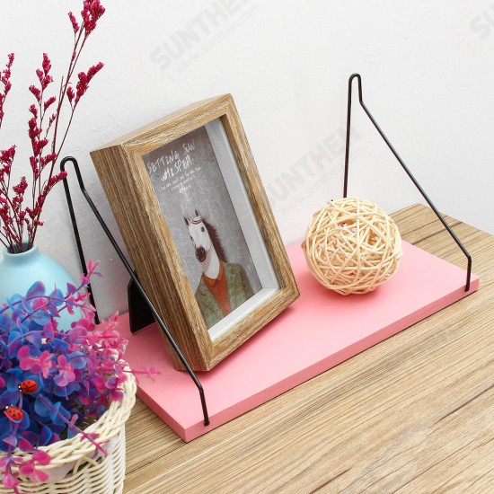 1PC Length 30CM/40CM/50CM Pink Wall Mounted Industrial Retro Assemble Wood Shelf Organization For Indoor Decorations Shelf Bracket