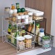 2 Tier Kitchen Cabinet Organizer Slides Under Holder Storage Rack Shelf Basket