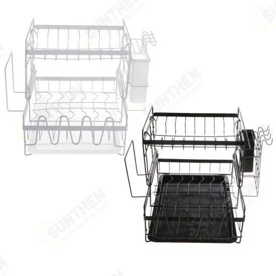 2 Tier Multifunctional Kitchen Drying Dish Rack over Sink Drainer Shelf