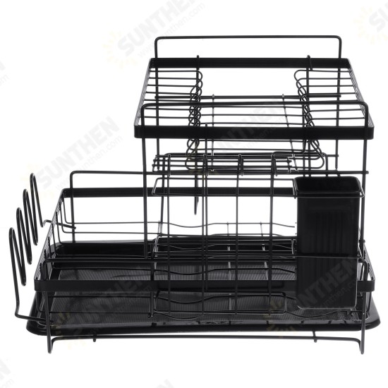 2 Tier Multifunctional Kitchen Drying Dish Rack over Sink Drainer Shelf