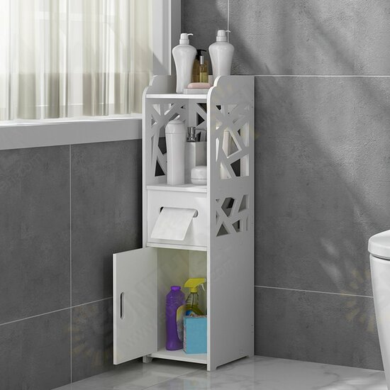 22x24x80cm Bathroom Floor Standing Storage Cabinet Washbasin Shower Corner Shelf