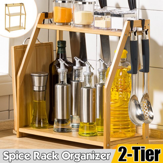 2/3 Layer Spice Rack Storage Organizer Seasoning Bottle Stand Shelf Holder