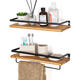 2PCS Wall Shelf Floating Wood Storage Shelf Rack Storage Kitchen Bathroom