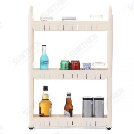 3-4-Tier Rolling Cart Mobile Storage Organizer Holder Trolley Cart Shelf Rack