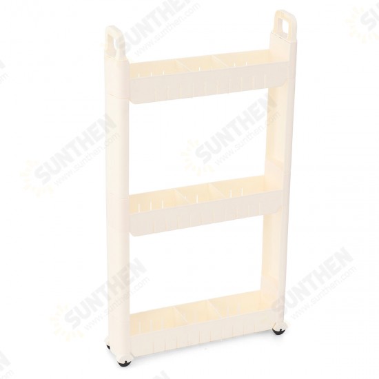 3-4-Tier Rolling Cart Mobile Storage Organizer Holder Trolley Cart Shelf Rack