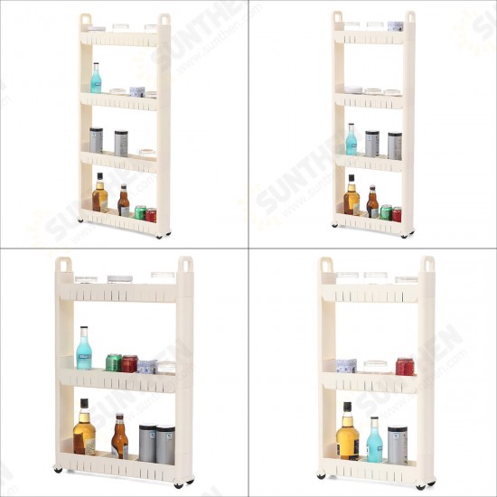 3-4-Tier Rolling Cart Mobile Storage Organizer Holder Trolley Cart Shelf Rack