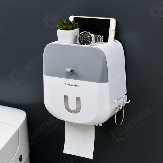 3 Colors Toilet Tray Roll Paper Tissue Holder Waterproof Wall Mounted Storage Box Shelf