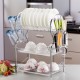 3 Layer Stainless Steel Kitchen Dish Rack Cup Drying Drainer Tray Cutlery Holder