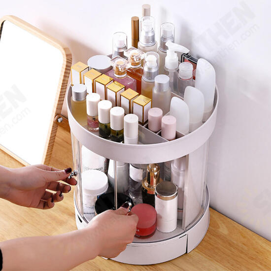 3 Layer Transparent Door Desktop Makeup Cosmetic Organizer Storage Bag Drawer