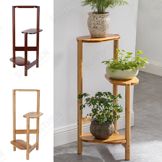 3-Tier Corner Wooden Plant Stand Garden Flower Pot Holder Display Rack Shelves