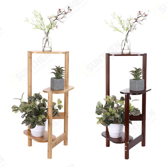 3-Tier Corner Wooden Plant Stand Garden Flower Pot Holder Display Rack Shelves