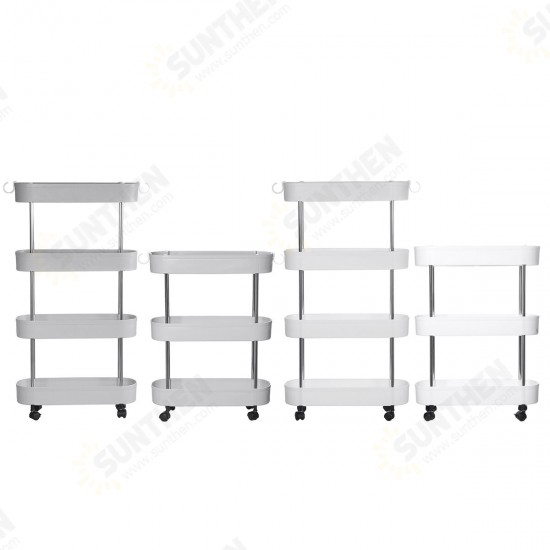 3/4 Layers Slim Storage Cart Mobile Shelving Unit Organizer Slide Out Storage Rolling Utility Cart Racks For Kitchen Bathroom