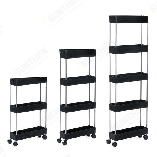 3/4/5 Layers Storage Rack Shelf Organizer Slim Space Saving Wheels Kitchen