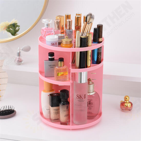 360 Degree Rotating Makeup Organizer Box Transparent Acrylic Brush Holder Jewelry Makeup Organizer Cosmetic Beauty Storage Box