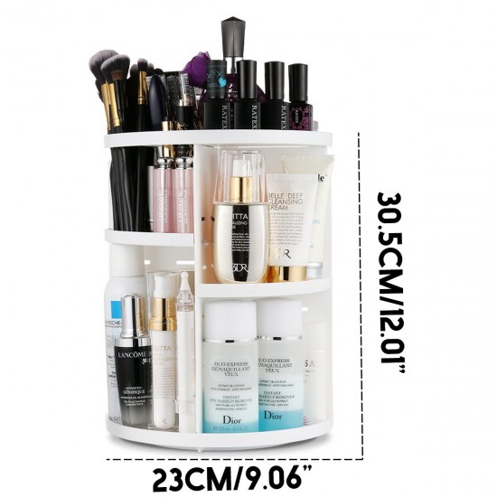 360 Degree Rotating Makeup Organizer Box Transparent Acrylic Brush Holder Jewelry Makeup Organizer Cosmetic Beauty Storage Box