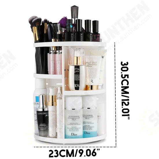 360 Degree Rotating Makeup Organizer Box Transparent Acrylic Brush Holder Jewelry Makeup Organizer Cosmetic Beauty Storage Box