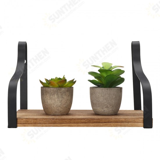 3Pcs Wall Shelf Floating Vintage Wooden Display Stand Storage Shelf Rack