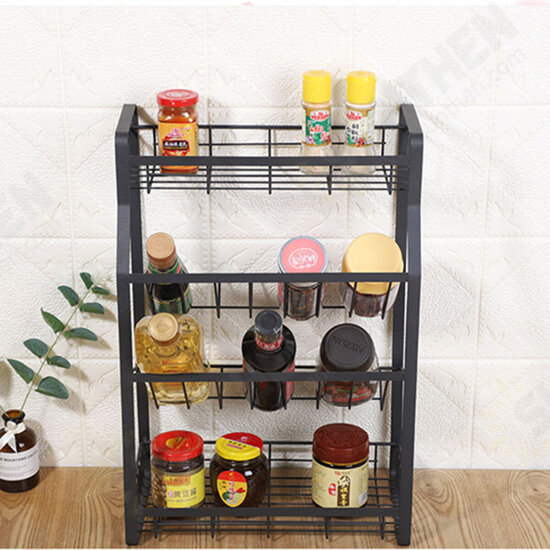 4 Tier Kitchen Spice Rack Standing Holder Jar Organiser Storage Spice Shelf