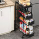 4 Tier White/Black Metal Rolling Utility Cart Trolley Storage Shelf Kitchen Rack