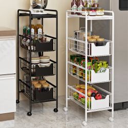 4 Tier White/Black Metal Rolling Utility Cart Trolley Storage Shelf Kitchen Rack 4 Tier White/Black Metal Rolling Utility Cart Trolley Storage Shelf Kitchen Rack