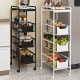 4 Tier White/Black Metal Rolling Utility Cart Trolley Storage Shelf Kitchen Rack