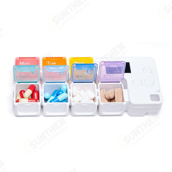 4/8/14 Grid Intelligent Pill Organizer Case with Electronic Timing Reminder