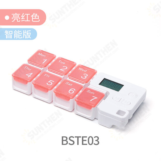 4/8/14 Grid Intelligent Pill Organizer Case with Electronic Timing Reminder