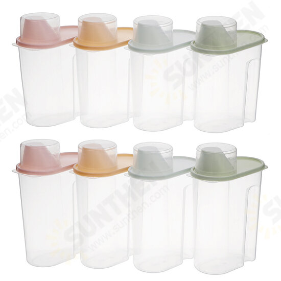 4Pcs Cereal Storage Box Plastic Rice Container Food Sealed Jar Cans Kitchen Grain Dried Fruit Snacks Storage Box