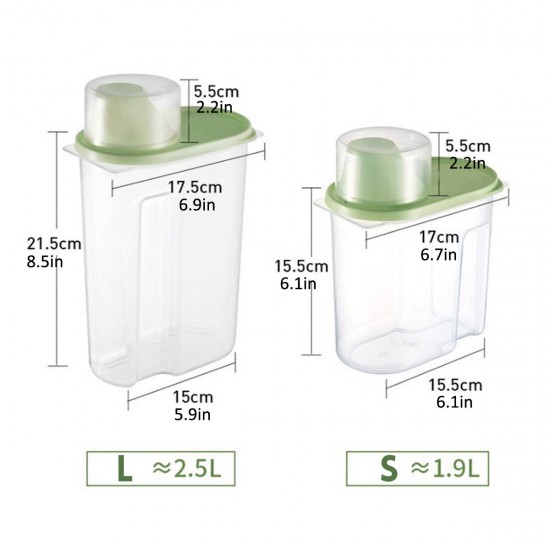 4Pcs Cereal Storage Box Plastic Rice Container Food Sealed Jar Cans Kitchen Grain Dried Fruit Snacks Storage Box