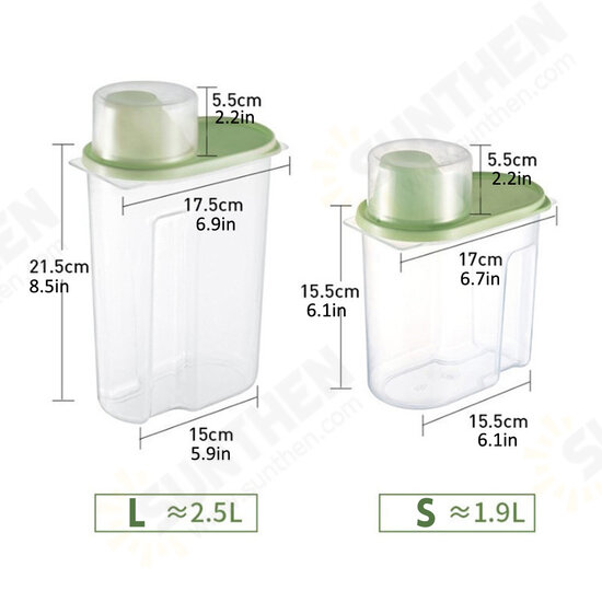 4Pcs Cereal Storage Box Plastic Rice Container Food Sealed Jar Cans Kitchen Grain Dried Fruit Snacks Storage Box