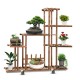 5 Tier Fir Wood Wooden Plant Flower Display Stand Shelf Rack Holder & Wheels