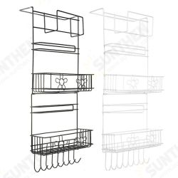 5 Tiers Fridge Hanging Rack Shelf Side Storage Spice Multi-Layer Side Holder