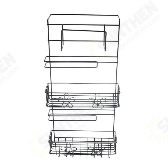 5 Tiers Fridge Hanging Rack Shelf Side Storage Spice Multi-Layer Side Holder