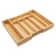 7 Cells Wooden Cutlery Drawer Draw Organiser Bamboo Expandable Tray