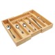 7 Cells Wooden Cutlery Drawer Draw Organiser Bamboo Expandable Tray
