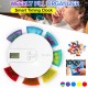 7 Grid 7 Day Smart Timing Medication Compartment Container with Clock Reminder