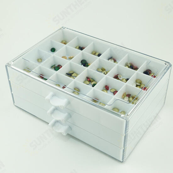 72 Grids Nail Tips Empty Nail Art Tools Storage Box Display Stand Jewelry Box