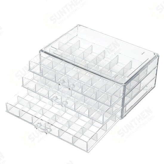 72 Grids Nail Tips Empty Nail Art Tools Storage Box Display Stand Jewelry Box