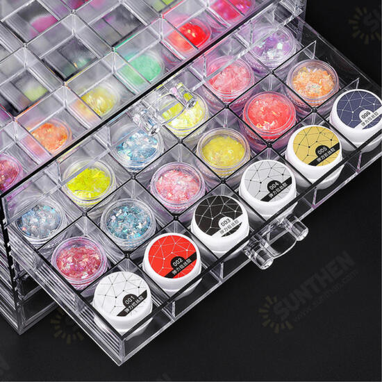 72 Grids Nail Tips Empty Nail Art Tools Storage Box Display Stand Jewelry Box