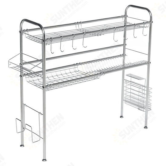 95x82x25.5cm 3 Tiers Over The Sink Dish Drying Rack Shelf Stainless Kitchen Cutlery Holder