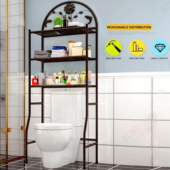 AUG-BS1 Bathroom Multi-functional ma tong jia Shelf Toilet Organizing Rack Floor Washing Machine Frame Shelf Kitchen Storage Rack