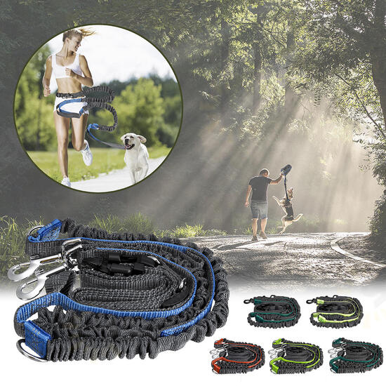 Adjustable Elastic Waist Belt Leash Hands Free Pet Dog Walking Hiking Running