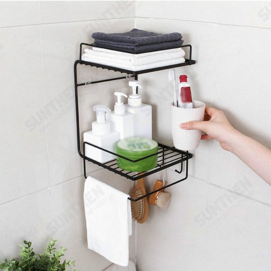 Bathroom Shelf Perforation-Free Wall-Mounted Kitchen Shelf Toilet Shelf Wall Corner Shelf Rack